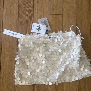 Princess Polly Ivory Sequin Mini Skirt